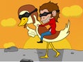 Monkey and duck cartoon