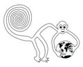 Monkey with the Earth in hands - paraphrase of the famous geoglyph of the Monkey from Nazca