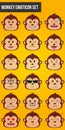 18 Monkey Emoticon Set