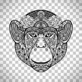 Monkey face with ethnic motifs