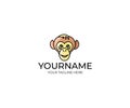 Monkey face logo template. Chimp vector design