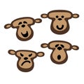 Monkey faces, illustration logo or icon design Royalty Free Stock Photo