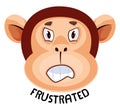 Monkey is feeling frustrated, illustration, vector