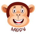 Monkey is feeling happy, illustration, vector