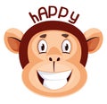 Monkey is feeling happy, illustration, vector