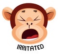 Monkey is feeling irritated, illustration, vector