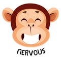 Monkey is feeling nervous, illustration, vector