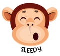 Monkey is feeling sleepy, illustration, vector