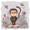 Monkey with flowers