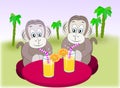 Monkey Friends with refreshment.