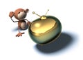Monkey in front of tv Royalty Free Stock Photo