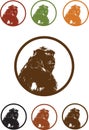 Monkey Gorilla illustration portrait Vector