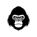 Gorilla face Logo of Primate silhouette Clipart