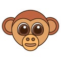 Monkey head face isolated icon Royalty Free Stock Photo