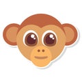 Monkey head face isolated icon Royalty Free Stock Photo