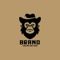 Monkey Head Mascot Logo design vector template art Royalty Free Stock Photo