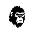 Monkey head silhouette Logo
