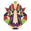 Monkey head triangular icon - low poly vector.