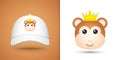 Monkey head on white baseball cap Royalty Free Stock Photo