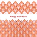 Monkey heads new year horizontal borders with greetings