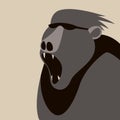 Monkey hipster, vector illustration, flat