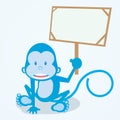 Monkey holding announcement board