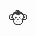 Monochromatic Minimalist Monkey Icon For Design Illustration