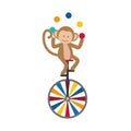 Monkey juggling cartoon Royalty Free Stock Photo