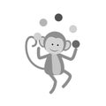 Monkey juggling cartoon Royalty Free Stock Photo