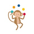 Monkey juggling cartoon Royalty Free Stock Photo
