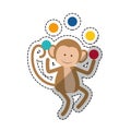 Monkey juggling cartoon Royalty Free Stock Photo