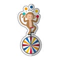 Monkey juggling cartoon Royalty Free Stock Photo
