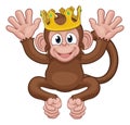 Monkey King Crown Cartoon Animal Mascot Waving