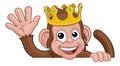 Monkey King Crown Cartoon Animal Sign Waving