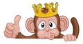 Monkey King Crown Cartoon Animal Thumbs Up Sign