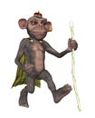 Monkey King Walking Illustration Royalty Free Stock Photo