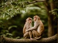 Monkey Kingdom, two monkeys sit atop a majestic tree