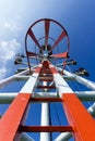 Monkey Ladder on a Mast of a Construction Work Barge