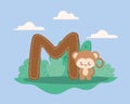 monkey and letter M card