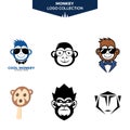 Monkey logo collection amazing design vector