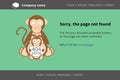 Monkey looking for fleas. Page not found Error 404 Royalty Free Stock Photo