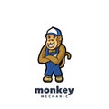 Monkey mechanic mascot logo