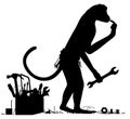 Monkey mechanic silhouette