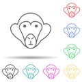 monkey multi color style icon. Simple thin line, outline vector of Scientifics study icons for ui and ux, website or mobile Royalty Free Stock Photo