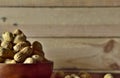 monkey nut peanut with the shell on the bowl Royalty Free Stock Photo