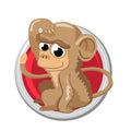 Monkey. Orient horoscope sign in circle. Chinese symbol