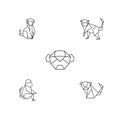 Monkey Origami Geometric Vector