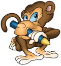 Monkey Painter Royalty Free Stock Photo