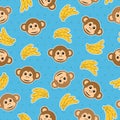 Monkey pattern seamless Royalty Free Stock Photo