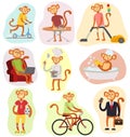 Monkey people vector illustration.